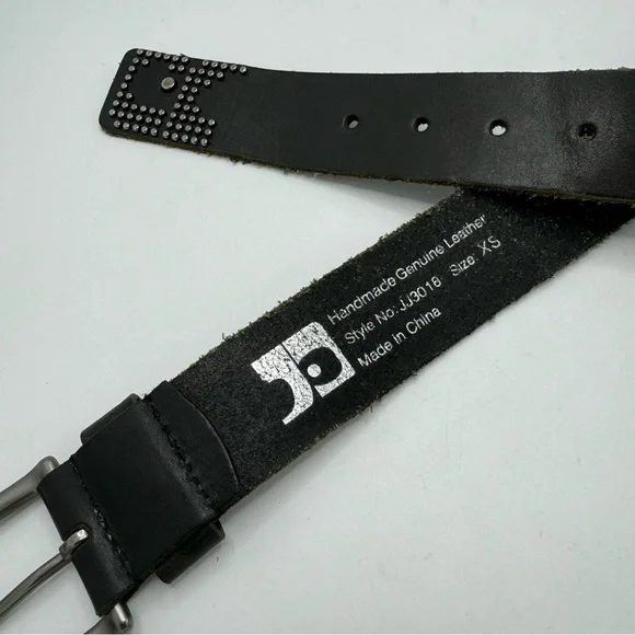 Joe’s Jeans Handmade Genuine Leather Belt Studded Black Size XS Men’s S Women’s - Picture 5 of 7
